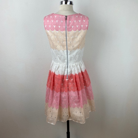 Betsey Johnson Womens Dress Size 6 Pink Appliqué Circles Fit & Flare Sleeveless - Picture 7 of 14